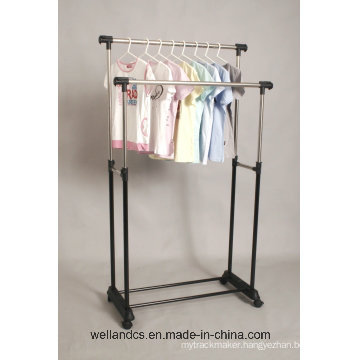 Chrome Double-Rod Extendable Garment Drying Clothes Hanger Rack (CJ-B1029)